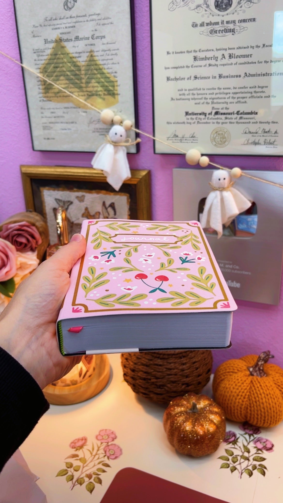 Pink Floral Softcover Journal