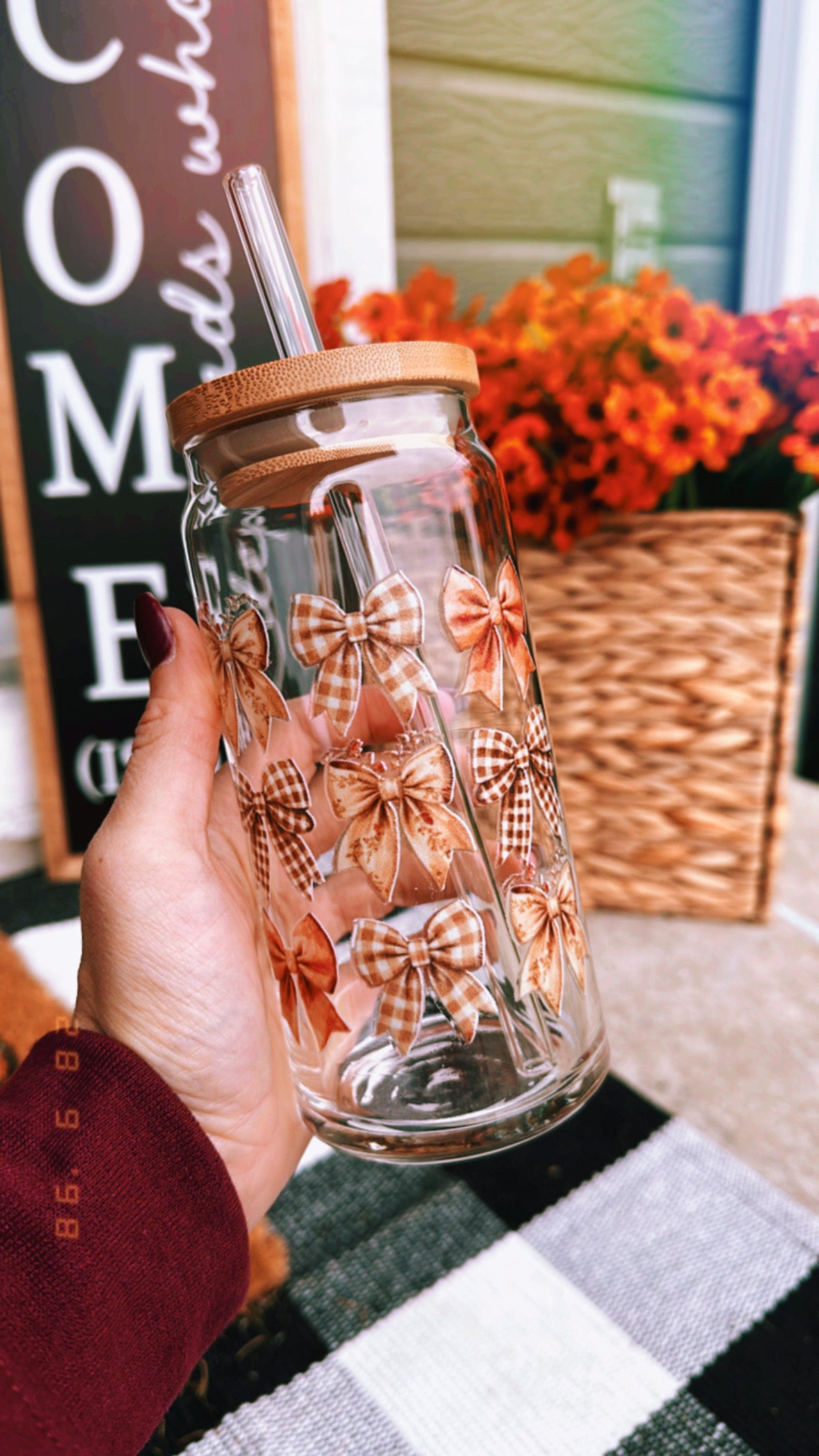 Fall Coquette 20 oz Glass Can