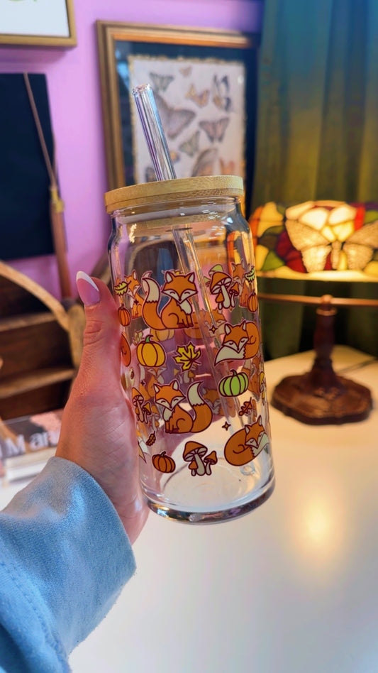 Cozy Fox 20 oz Glass Can