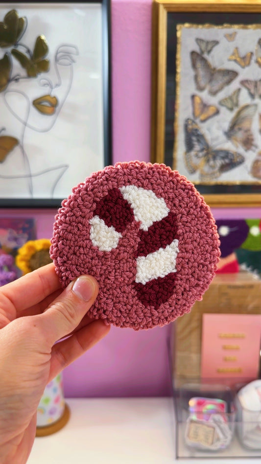 Candy Cane (Mauve) Handmade Coaster