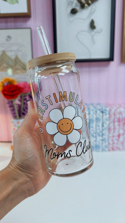 Overstimulated Moms Club 20 oz Glass