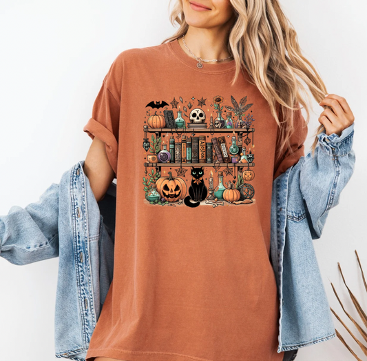 Spooky Shelf T-shirt (Yam)