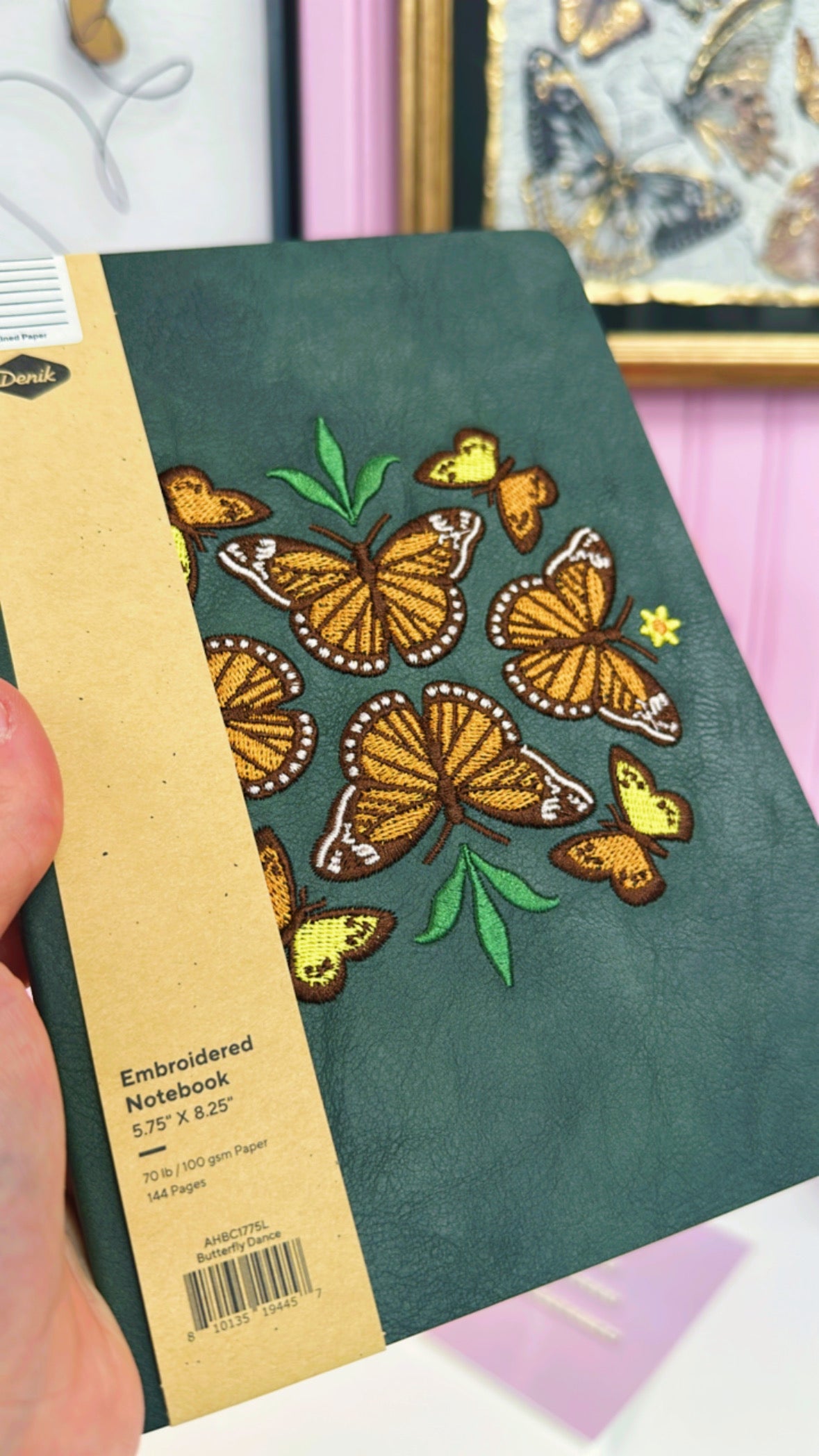 Embroidered Butterfly Hardcover Notebook