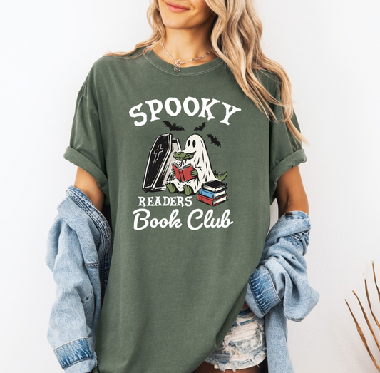 Spooky Book Club T-shirt (sage)