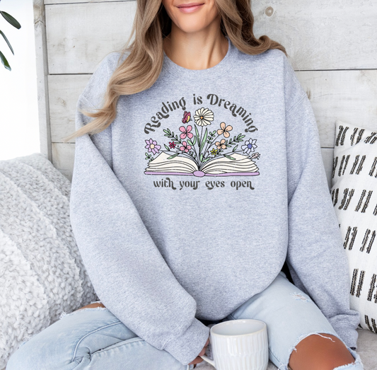 Reading is Dreaming Crewneck (Heather Grey)