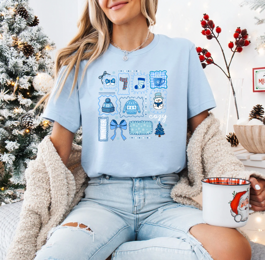 Cozy Winter T-shirt (Light Blue)