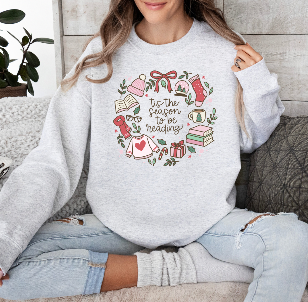 Tis the Season to be Reading Crewneck (Ash)