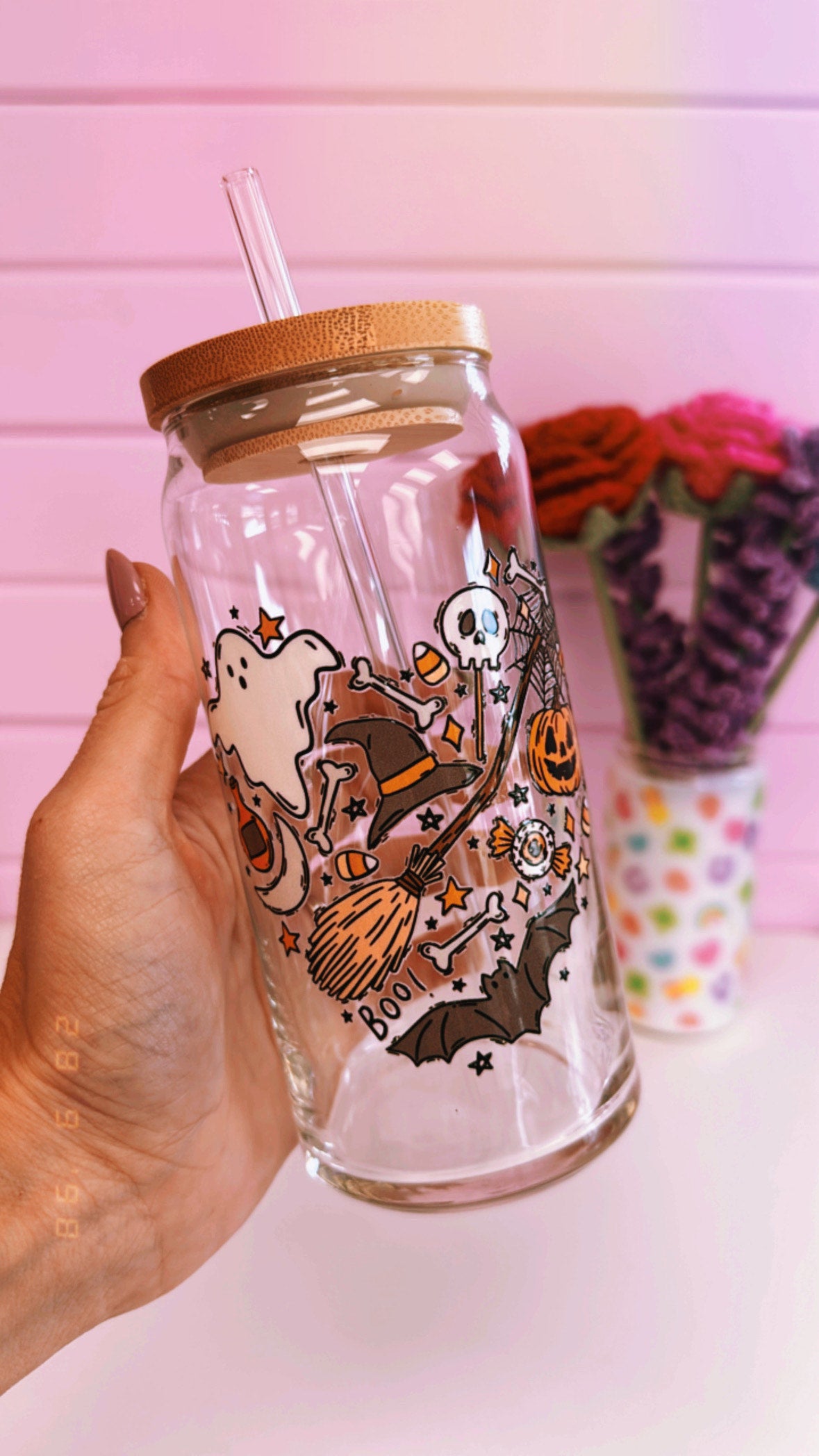 Spooky Heart 20 oz Glass Can