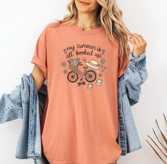 My Summer is all Booked T-shirt (Peach)