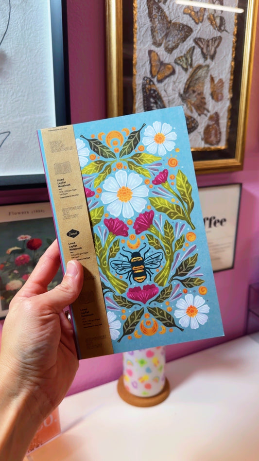 Honeybee Floral Journal Notebook