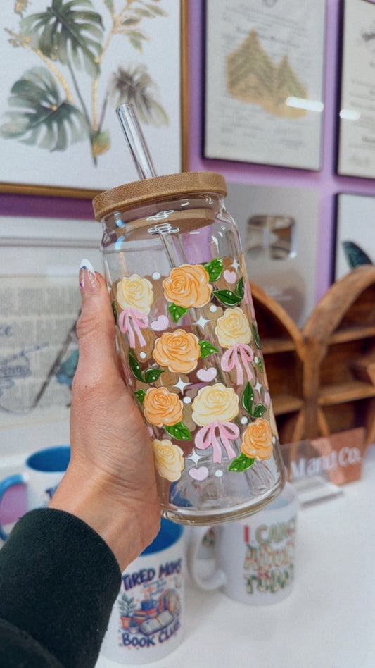 Roses 20 oz Glass