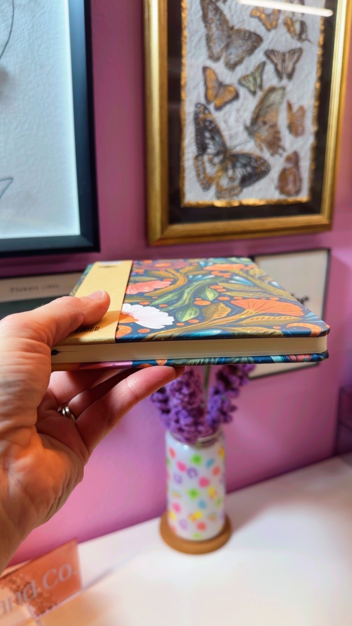 Night Sky Floral Embossed Hardcover Journal