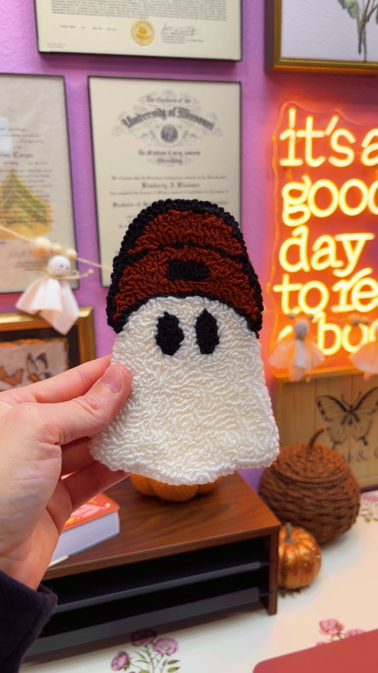 Beanie Ghost Mug Rug Coaster