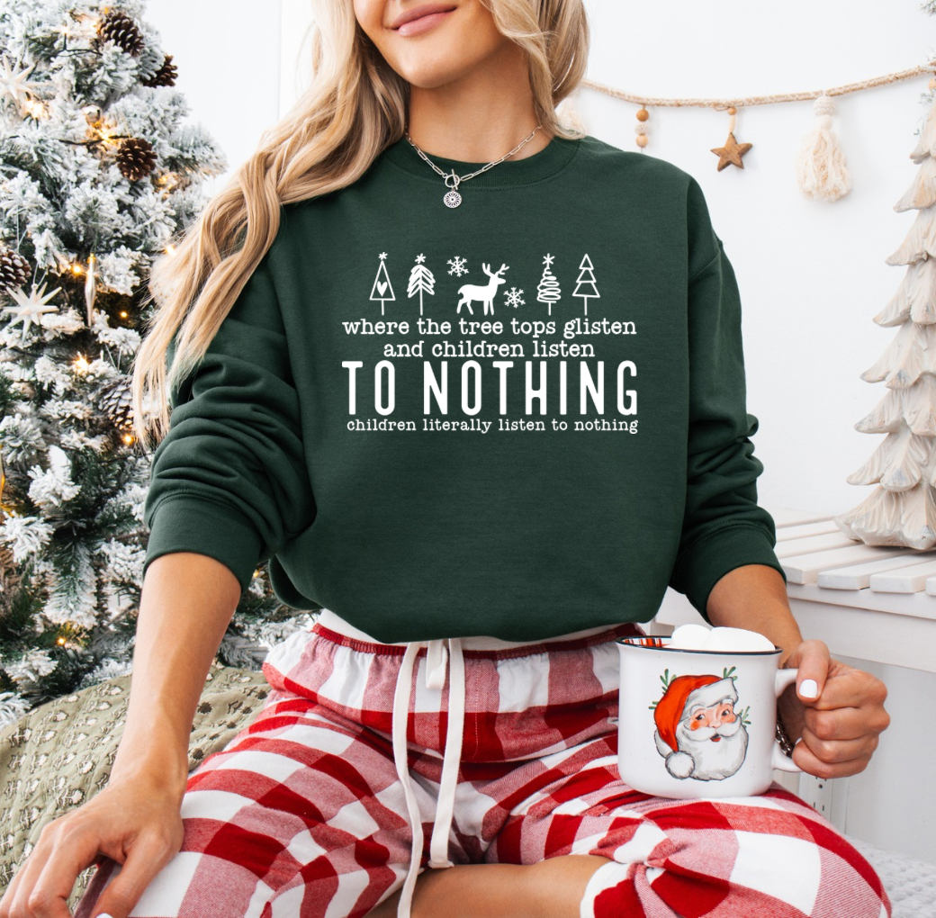 Children Listen to Nothing Crewneck (Dark Green)