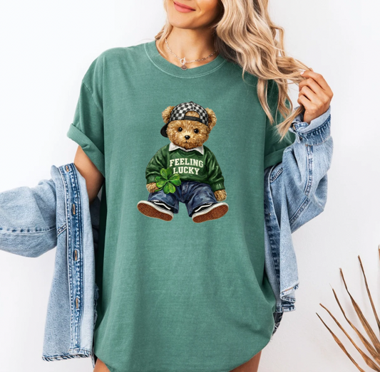 Feeling Lucky Teddy T-shirt (Green)