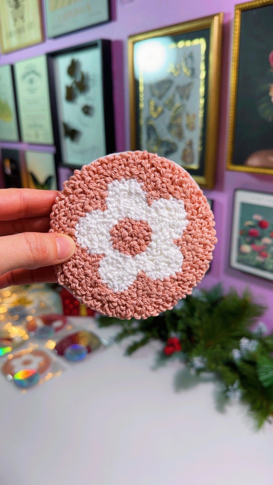 Peach Flower Handmade Coaster