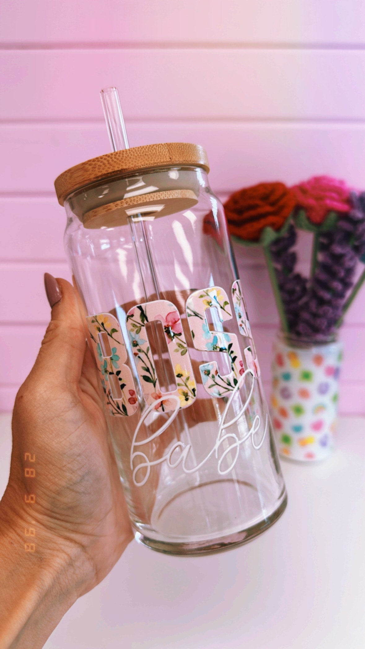 Boss Babe 20 oz Glass Can