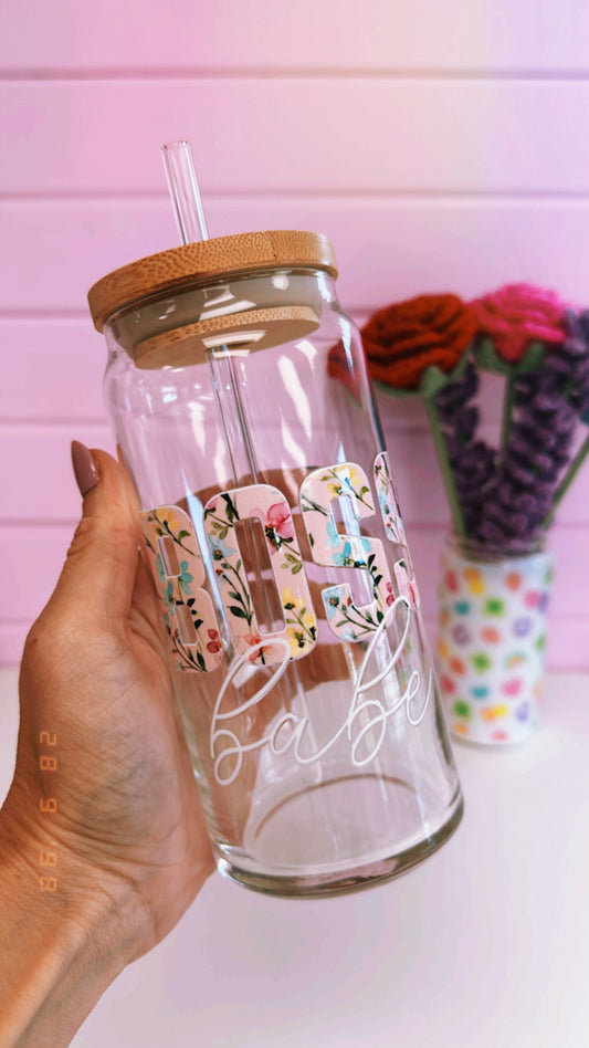 Boss Babe 20 oz Glass Can