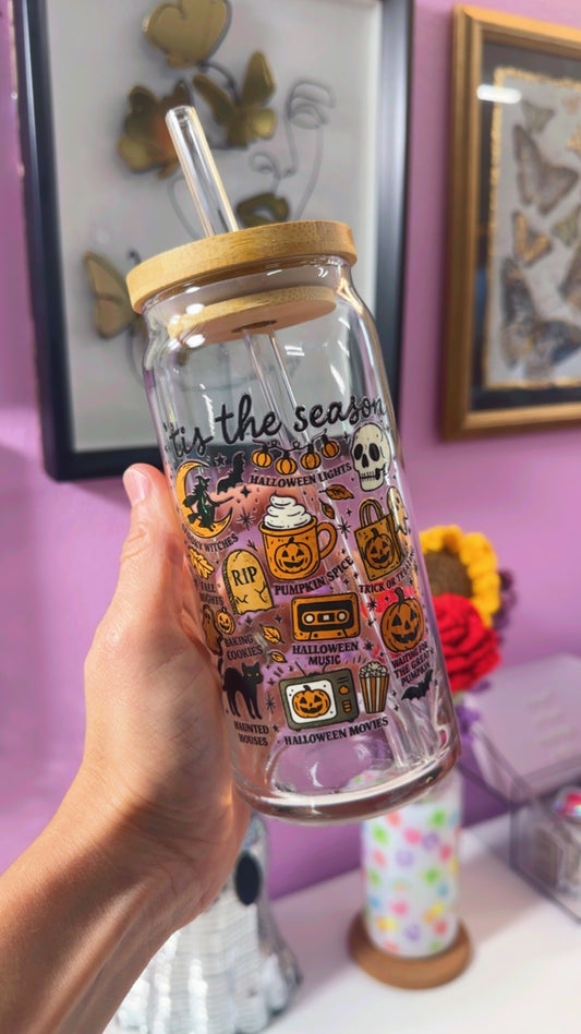 Tis the Season 20 oz Glass Can