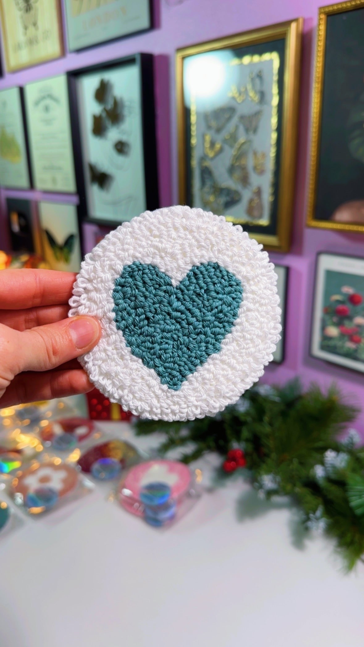 Turquoise Heart Handmade Coaster