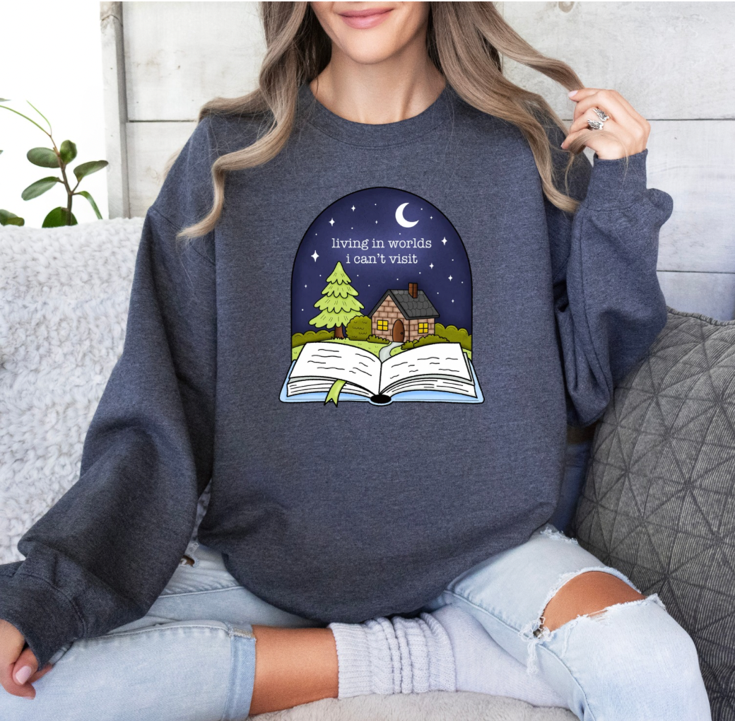 Living In Worlds I Can’t Visit Crewneck (Heather Grey)