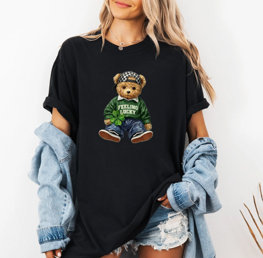 Lucky Teddy T-shirt (Heather Black)