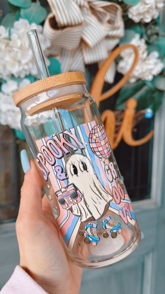 Halloween Mason Jar Drinking Glass 