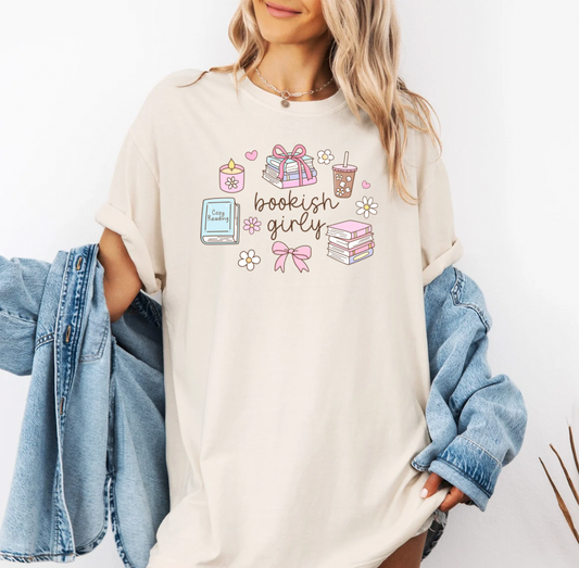 Bookish Girlie T-shirt (Ivory)