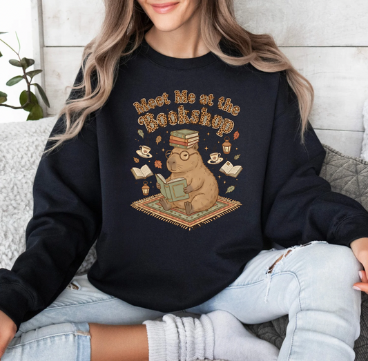 Meet me at the Bookshop Crewneck (Black)