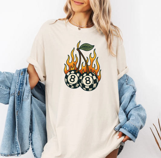 8 Ball Cherries Lucky T-shirt (Ivory)