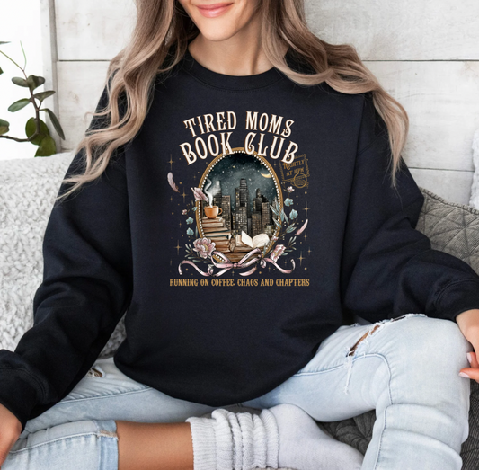 Tired Moms Book Club Crewneck (Black)