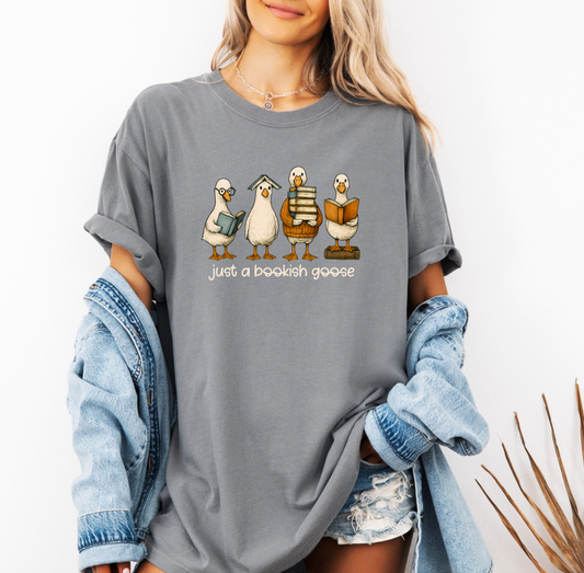 Just a Bookish Goose T-shirt (Grey)