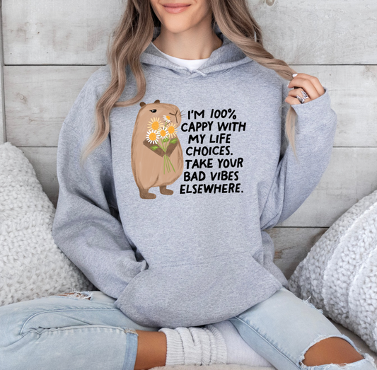 Cappy with my Life Choices Hoodie in Sport Grey