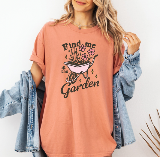 Find me in the Garden T-shirt (peach)
