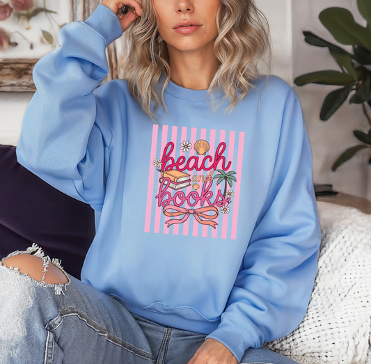 Beach and Books Crewneck (light blue)