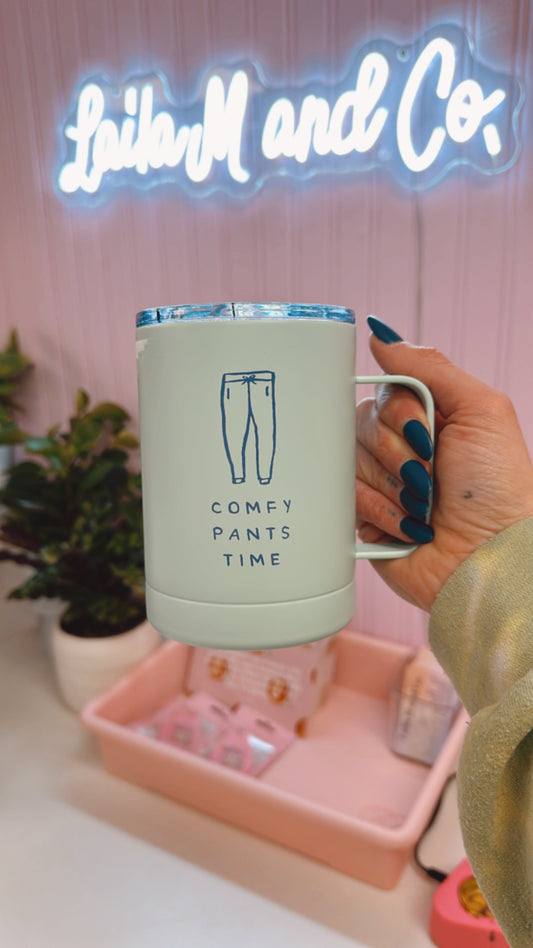 Comfy Pants Mug with Lid