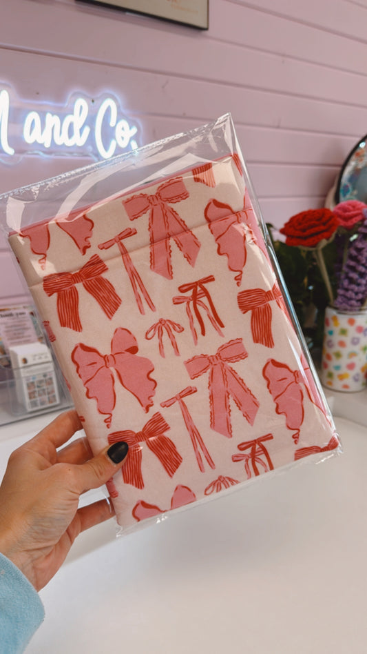 Pink Bows Book Sleeve (Large)