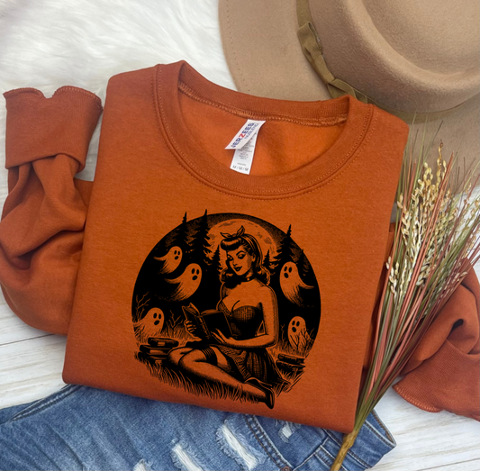 Ghost Reader Crewneck (burnt Orange)