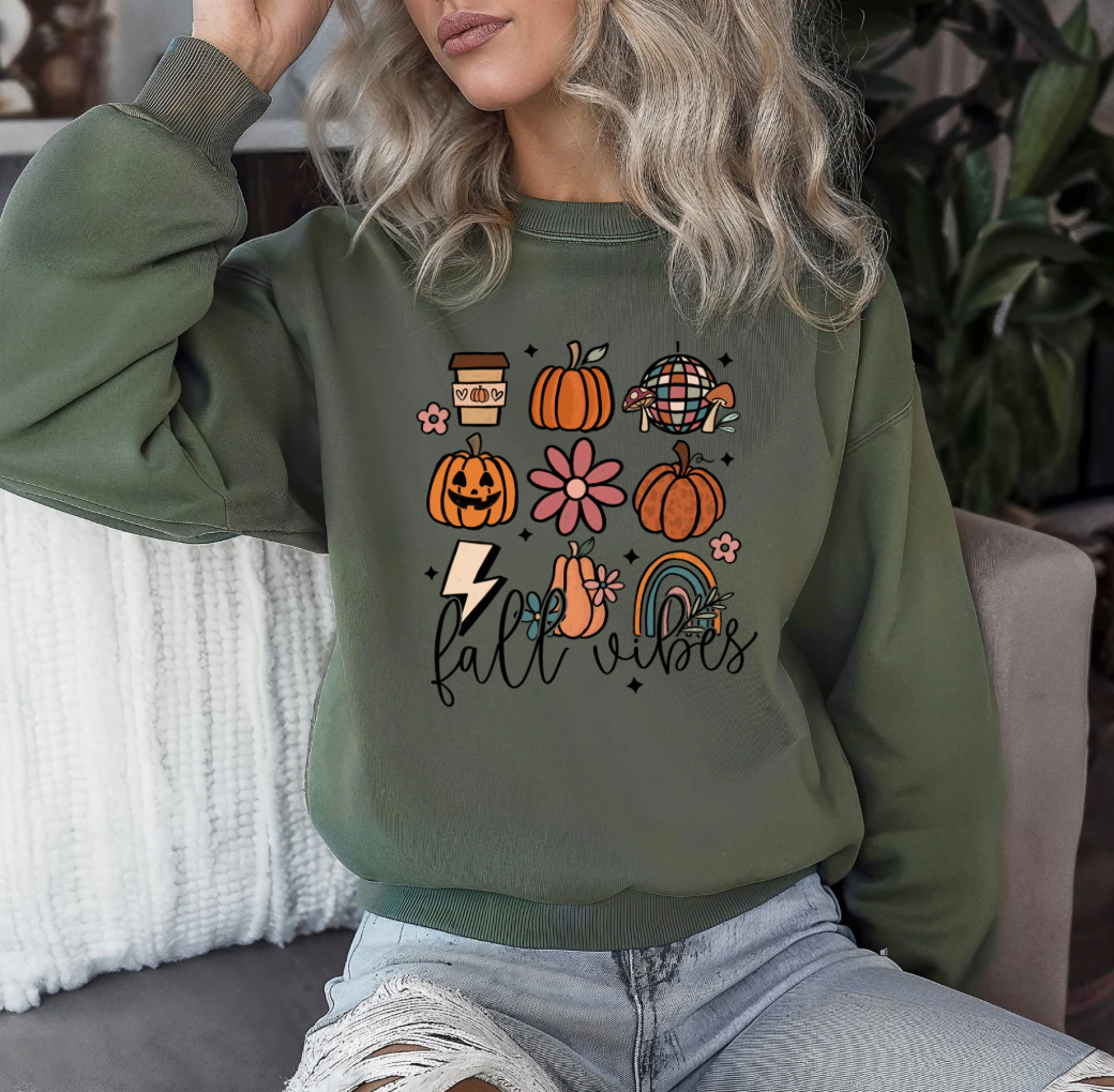 Fall Vibes Crewneck (Green)