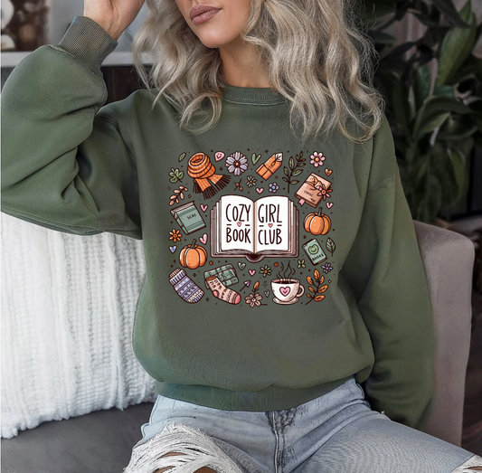 Cozy Girl Bookclub Crewneck (Green)