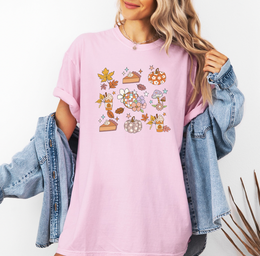 Pumpkin Spice Girlie T-shirt (Pink )