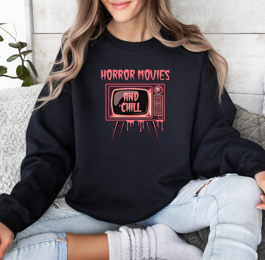 Scary Movies and Chill Crewneck (Black)